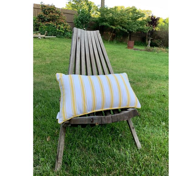 Hello Sunshine Embroidered Yellow Stripe Pillow Rectangle - Picture 3 of 3